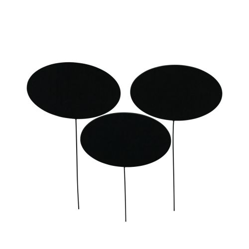 Floristik24 Mini Chalkboard Sort Oval Metalstik 7,5x4,5cm 12stk