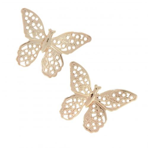 Artikel Mini sommerfugle metal scatter dekoration gylden 3cm 50 stk