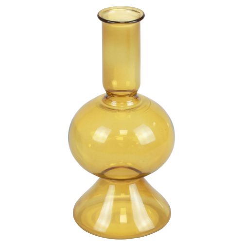 Artikel Minivase gul glasvase blomstervase glas Ø8cm H16,5cm