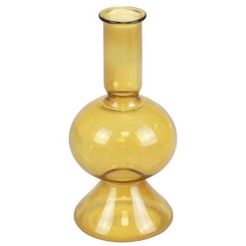 Artikel Minivase gul glasvase blomstervase glas Ø8cm H16,5cm