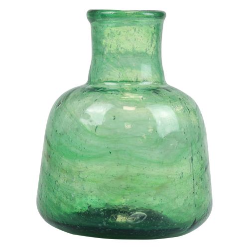 Artikel Mini glasvase blomstervase grøn Ø8,5cm H11cm