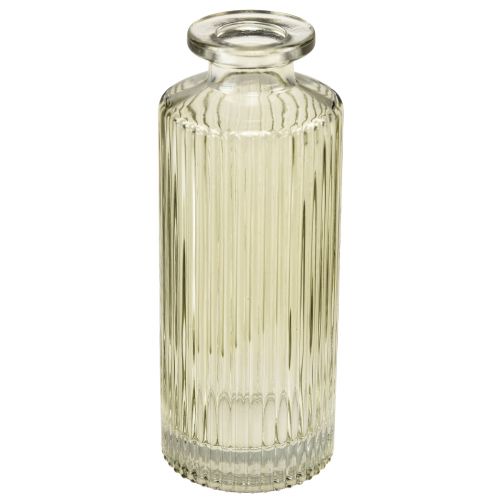 Artikel Minivaser glas med riller retro blomstervase grøn Ø5cm 4stk