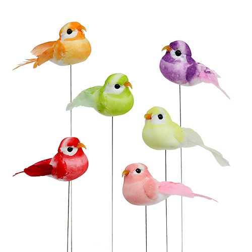Floristik24 Mini fugl assorteret 7cm 12stk