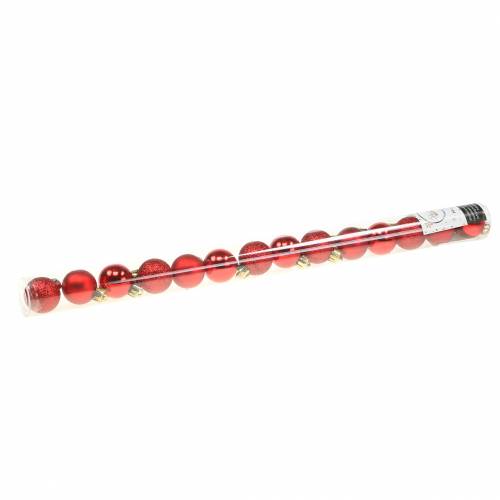 Artikel Mini julekugle rød Ø3cm 14 stk