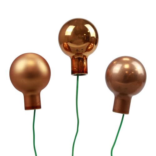 Artikel Mini julekugler på trådglas orange Ø2cm 140 stk