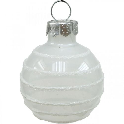 Artikel Mini julekugler creme, pink, hvid ægte glas Ø3cm 9stk
