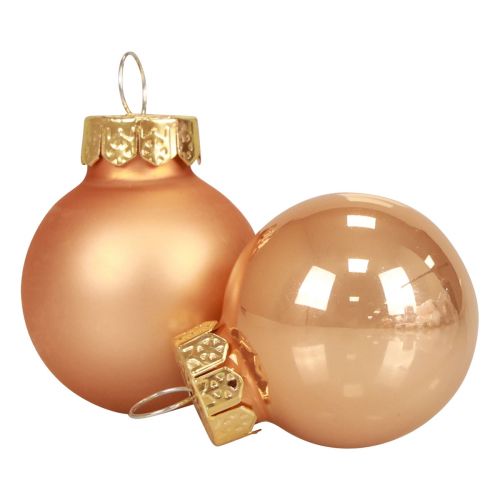 Floristik24 Mini julekugler glas abrikos glans/mat Ø2,5cm 20 stk