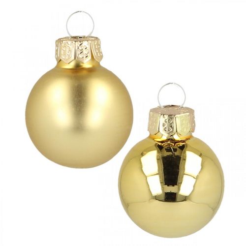 Artikel Mini julekugler glas guld Ø2,5cm 24 stk