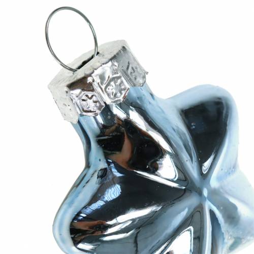 Floristik24 Mini juletræspynt blandet assorteret glas hvid, blå 12stk