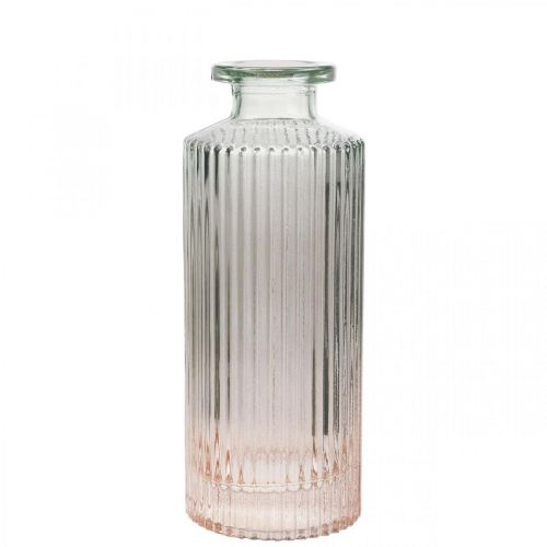 Floristik24 Mini vase glas dekorativ flaske klar brun retro Ø5cm H13,5cm