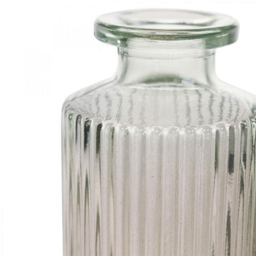 Floristik24 Mini vase glas dekorativ flaske klar brun retro Ø5cm H13,5cm