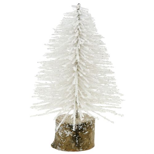 Artikel Mini juletræ hvid glitter 6 stk
