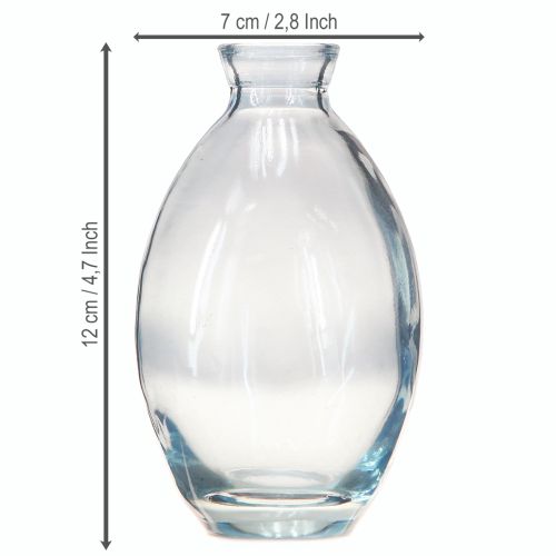 Artikel Minivaser, løgformede dekorative vaser, glas, blåtonet, H12cm, 6 stk.