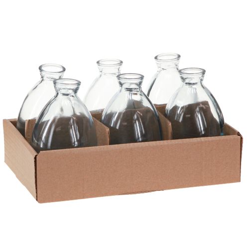 Artikel Minivaser, løgformede dekorative vaser, glas, blåtonet, H12cm, 6 stk.
