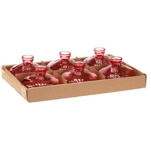 Artikel Minivaser glas løg flade pink tonet Ø9cm H6cm 6 stk