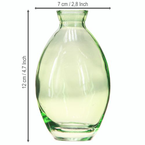 Artikel Minivaser glas løgformede glasvaser grøntonede H12cm 6 stk