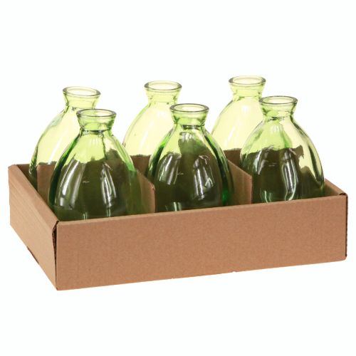Artikel Minivaser glas løgformede glasvaser grøntonede H12cm 6 stk