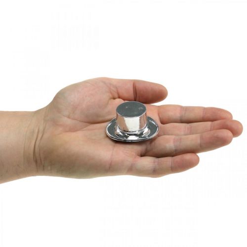 Floristik24 Mini cylinder, nytårsaften scatter dekoration, bordpynt til nytår sølv H2,5cm L5cm 9 stk.