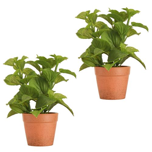 Artikel Mynte i potte Kunstige Urter Kunstige Planter 18cm 2stk