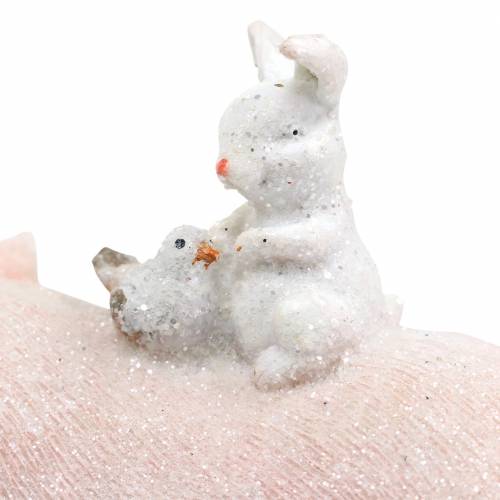 Artikel Dekorativt figur sæt piggy med dyrevenner 9,3 cm × 7,5 / 8,5 cm 2stk