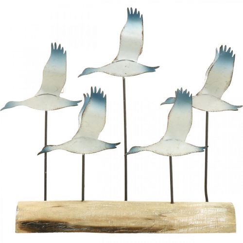 Floristik24 Maritim sommerdekoration, flyvende gæs, metaldekoration til placering H27cm L30cm