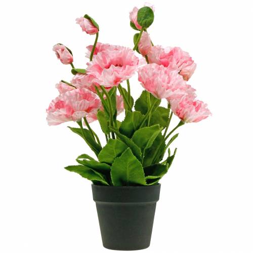 Artikel Orientalsk valmue, kunstig blomst, valmue i lyserød gryde