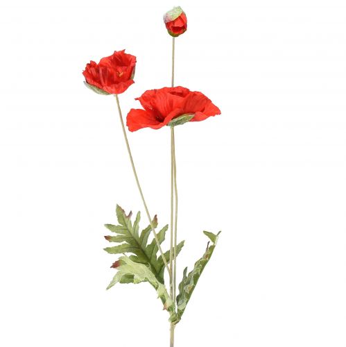 Floristik24 Valmue dekorativ haveblomst med 3 blomster rød L70cm