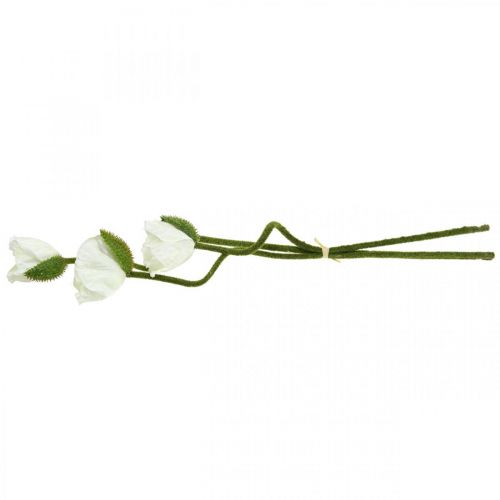 Artikel Kunstig blomst kunstig valmue majsrose hvid L55/60/70 cm Sæt med 3