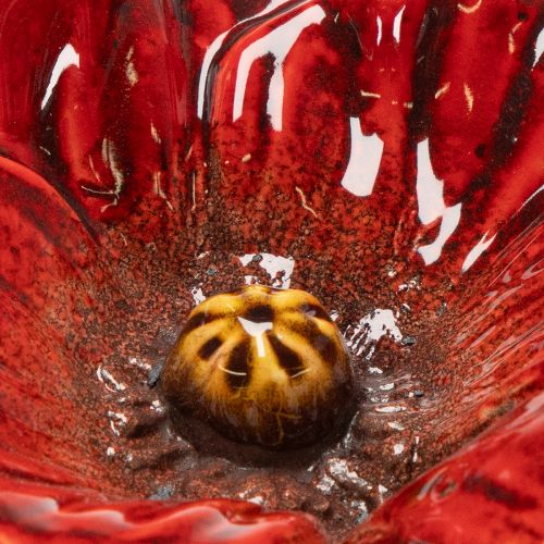 Artikel Havepæl valmue keramik, usædvanligt design til blomsterbede, 52 cm, 2 stk.