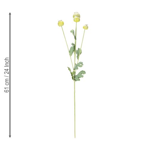 Artikel Kunstig valmuedekorationsbuket, realistiske blomster til boligtilbehør, 61 cm, 3 stk.