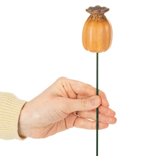 Artikel Havepæl valmuefrøkapsel - dekorativt højdepunkt til havedekoration og gør-det-selv-projekter - 41 cm, 4 stk.