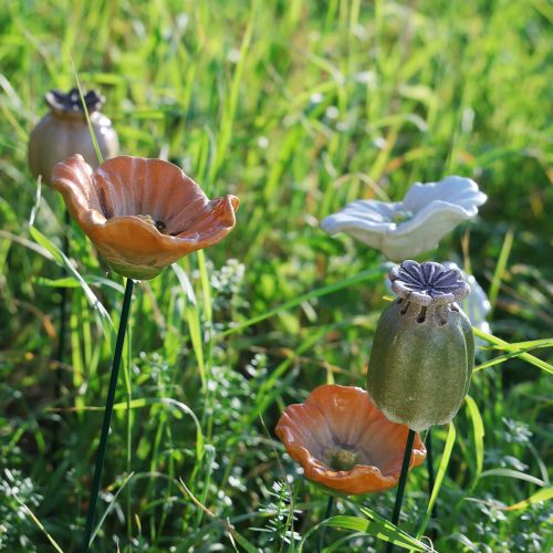 Artikel Dekorativ valmuepæl til sæsonbestemt haveelegance eller altanfremhævelse, 41 cm, 4 stk.