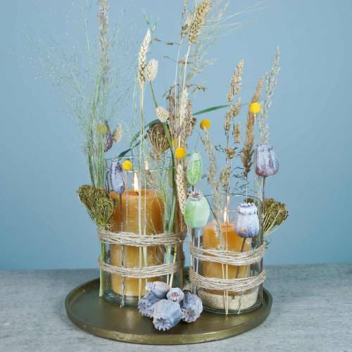 Floristik24 Kunstige valmue kapsler gul, brun 6stk