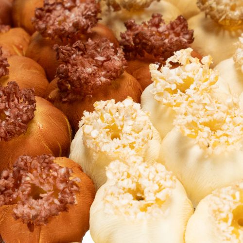 Tørrede kunstige valmuefrøkapsler, bundt med tre farver, 40 cm, 45 stk. | Floristik24.dk