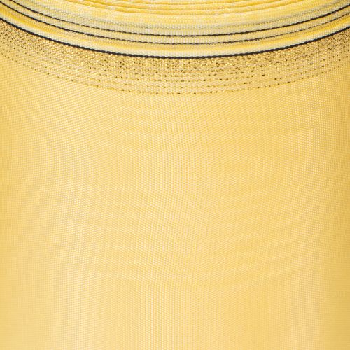Artikel Moiré kransbånd, gul med guldkant, dekorativt blomsterbånd, acetat/polyester, 150 mm x 25 m