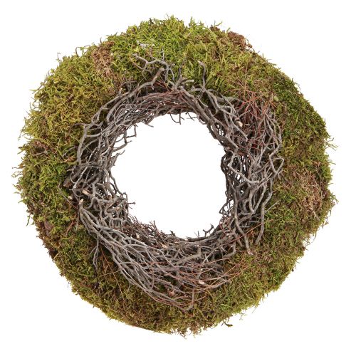 Artikel Mosskrans dekorativ krans mosgrøn med musegræs natur Ø30cm