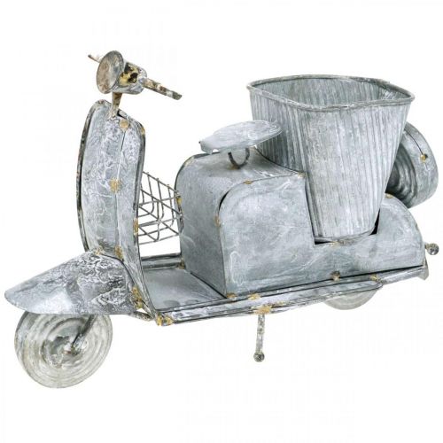 Floristik24 Urtepotte løbehjul metal vintage hvid vasket 35×12×23cm