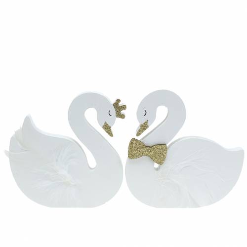 Artikel Deco swans bryllup træ hvidguld 12x13cm 2stk