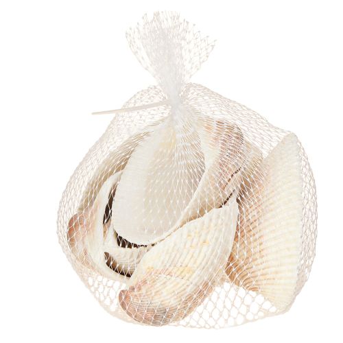 Artikel Skaldekorationsskaller hvide brune hjertemuslinger 5-7cm 300g