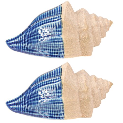 Artikel Skaldekoration Maritim Keramik Blå Beige 16,5×11×9,5cm 2 stk.