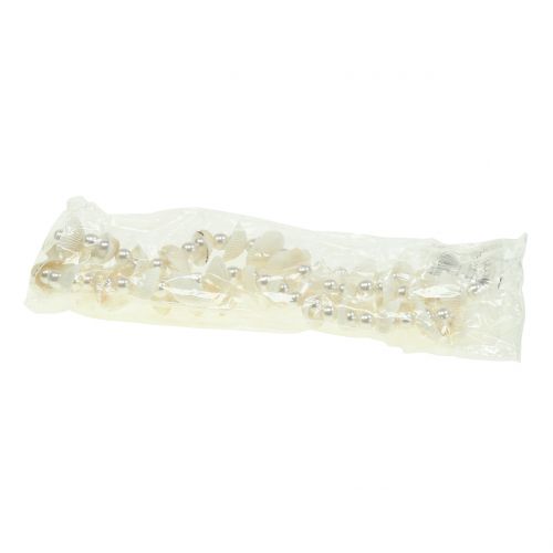 Floristik24 Shell krans med perler hvid 100 cm
