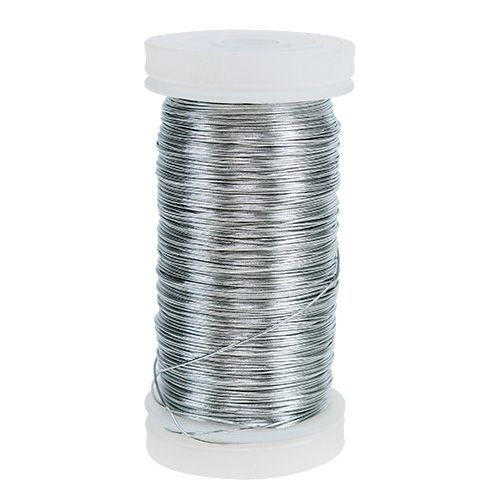 Floristik24 Myrtråd sølv galvaniseret 0,37mm 100g