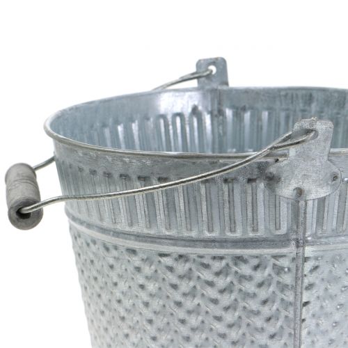 Floristik24 Zinkspand fletningsmønster gråvasket Ø20cm H19cm