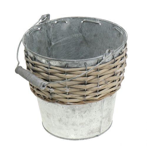 Floristik24 Zinkspand med kurv Ø18cm H17cm
