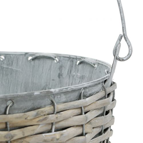 Floristik24 Zinkspand med kurv Ø24cm H22cm
