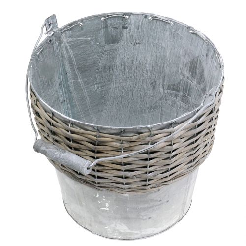 Floristik24 Zinkspand med kurv Ø24cm H22cm