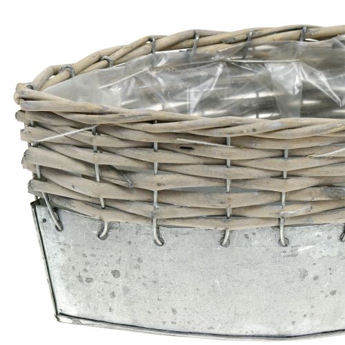 Floristik24 Zinkbåd med kurvemaskine 30,5 x 10,5 cm H12cm