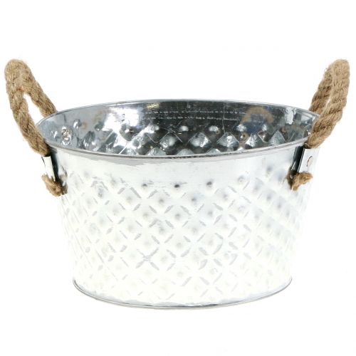 Artikel Zink skål dekorativ skål metal med reb håndtag Ø22cm H12cm