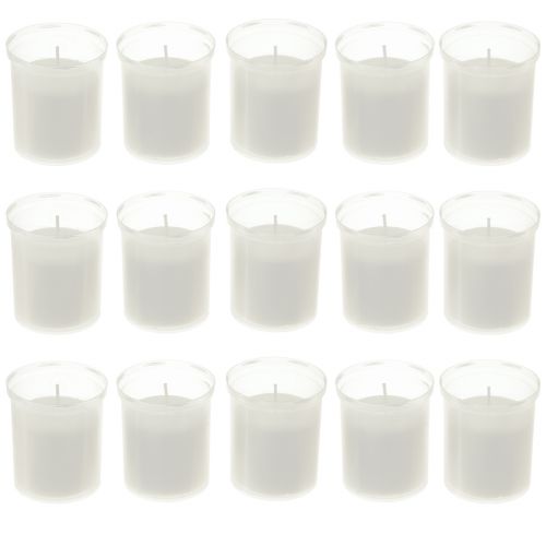 Artikel Refill lys til gravlys hvid 22h H6,5cm 15stk