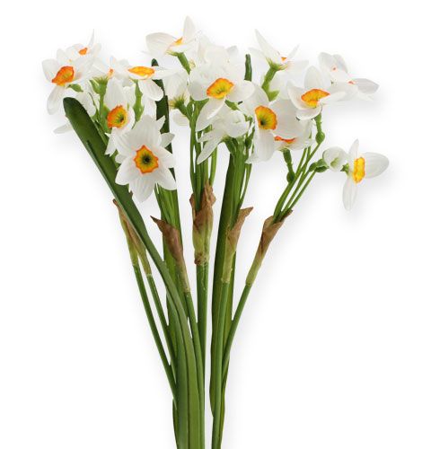 Påskeliljebuket i hvid 35 cm 3stk